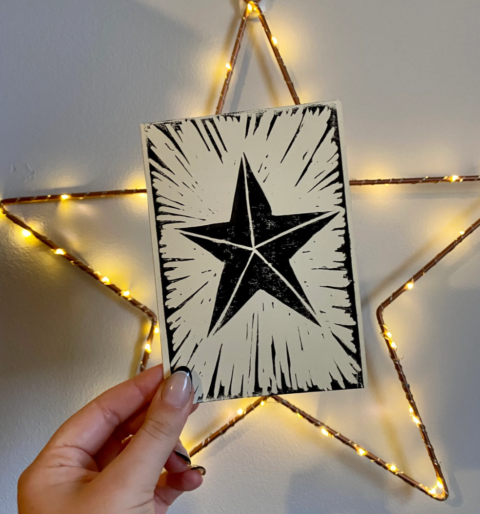 Lino Print your Cards & Make a Christmas Wreath