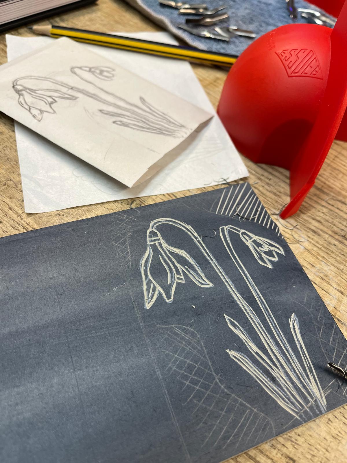 Lino Print your Cards & Make a Christmas Wreath